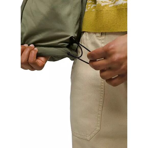 Prana Encinitas Jacket Women's XS Rye Green Quilted Sherpa Fleece Lining Hooded - Picture 3 of 9